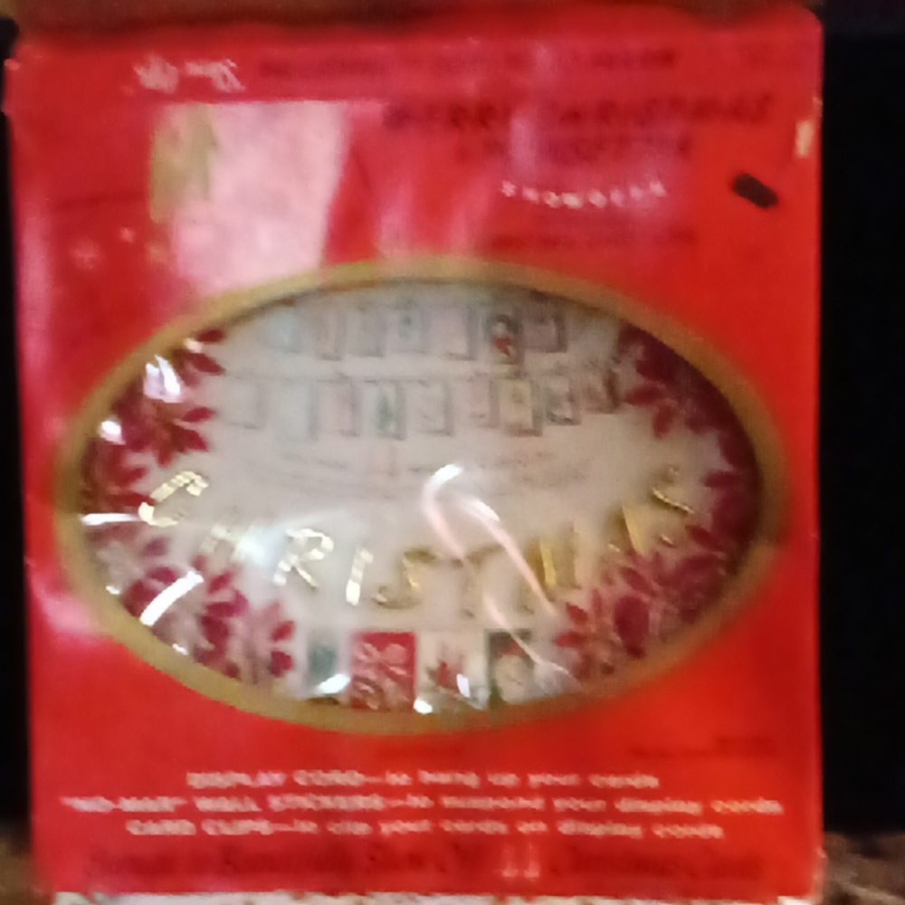 Vintage Merry Christmas and Poinsettia Decorative Christmas Card Clips